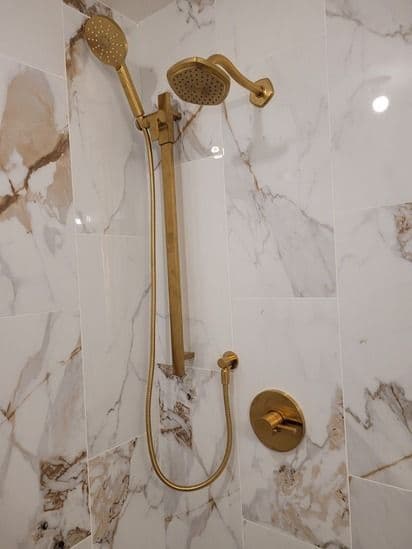 Gold Marble Shower Feature